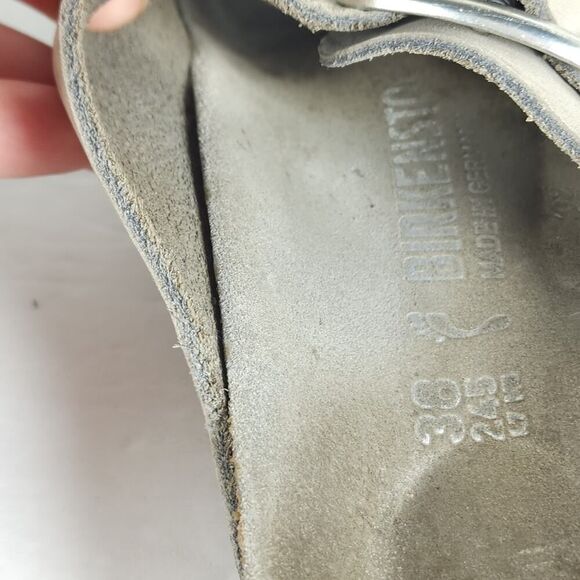 BIRKENSTOCK Women's Arizona Big Buckle US7 EU38 Gray Nubuck Slide Sandals Shoes - Picture 12 of 16